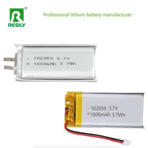 Lithium Polymer Battery 102050 3.7v 1000mAh 3.7Wh Rechargeable Lipo Battery Pack