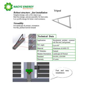 Ballasted Roof Solar Panel Structure Solar Panel Roof Mounting Brackets Light