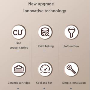 Black Wash Basin Hot And Cold Faucet Bathroom Copper Faucet