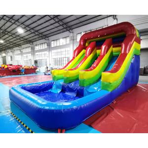 0.55mm PVC Outdoor Inflatable Water Slides With Pool
