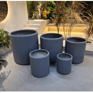 Frost Resistant Plain Matte Round Fiber Clay Pot For Indoor Home Garden