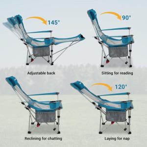 Portable Folding Adjustable Reclining Leisure Mesh Camping Chair With Removable