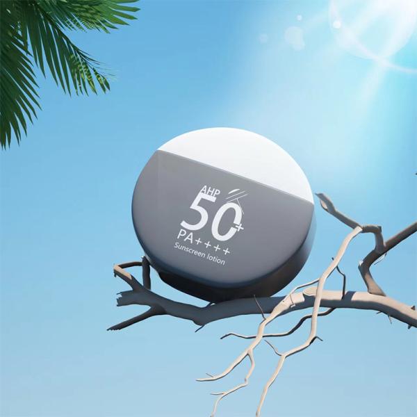 50g plastic Gray Circle smooth bottle with White lid for fragrance and sunscreen