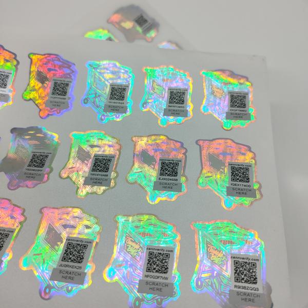 FDA Anti Counterfeit Label 80 Microns 3D Holographic Stickers PE Film