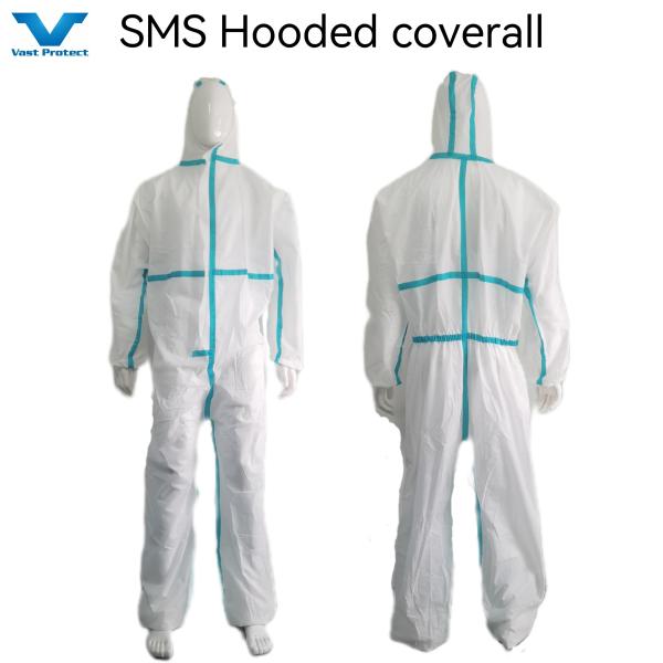 Quality Sample Provided for Free CE Type5 6 Nonwoven Protective Clothing Disposable Work Coverall wholesale