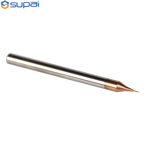 Metal Working Carbide Micro Grain End Mills Long Working Life TiAlN Coating 0.2mm 0.4mm