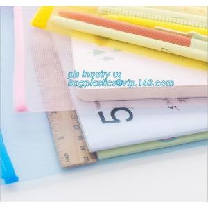 stationery within mesh PVC waterproof zipper document bag/ pvc folder, pp