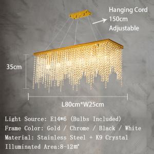 Crystal Chain Ceiling Lights New Lampara Techo for Home Decor guzhen lighting(WH