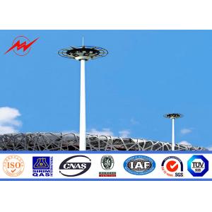 28m Q345 Customized Galvanized High Mast Pole With Lifting Systems