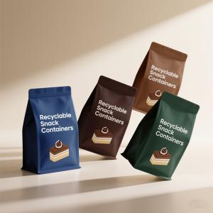 Custom Printed 8-Side Flat Bottom Stand-Up Pouches With Degassing Valve