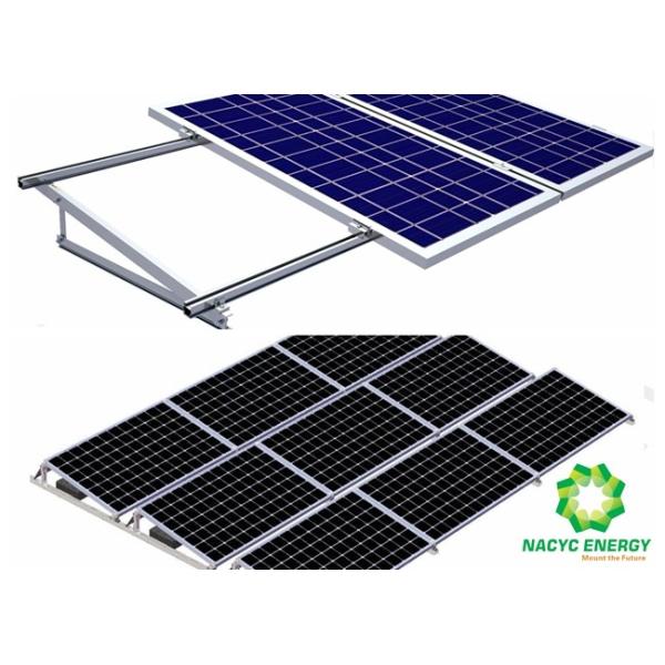 Cheap Aluminum Brackets Solar Structure Panel Racking / Solar PV Panel Ballasted Solar Mounting Systems Stable Structure for sale