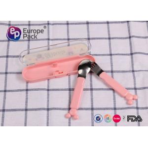 Customized Cartoon Printing Children Cutlery Sets With Spoon / Fork / Box