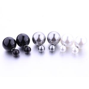 Cheap Hot Selling Paragraph Candy Color Round Ball Earring Double Side Shining Stud Earrings Big Acrylic Earrings For Women for sale