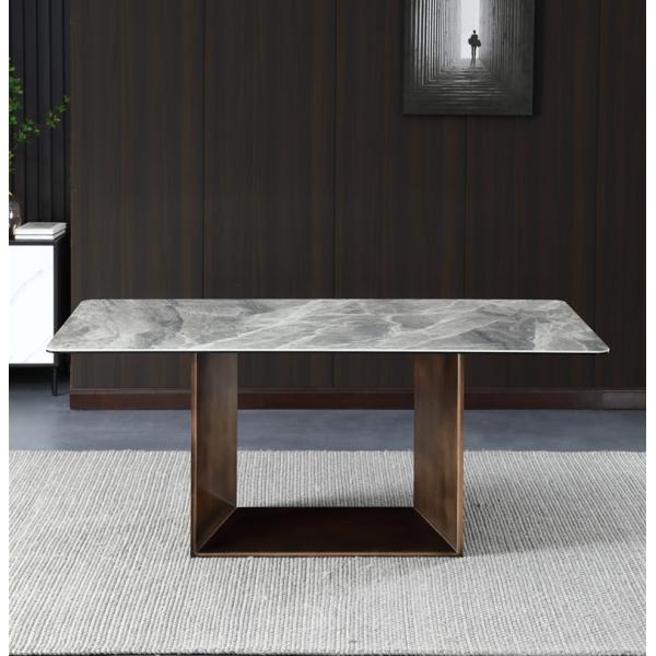 Hotel Wedding Events White Marble Dining Table Rectangular Modern Minimalist Design Luxury Table