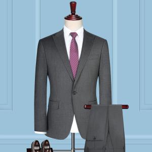 Front Style Flat Two-piece Suits in Navy Blue for Men's Casual and Formal Styles