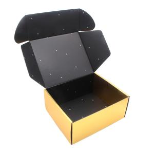 Custom printing Corrugated cardboard black and gold shipping box rose gold boxes