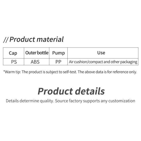 12.5g/15g Volume Luxury Empty Air Cushion Compact Case for Powder Foundation Cream Jars