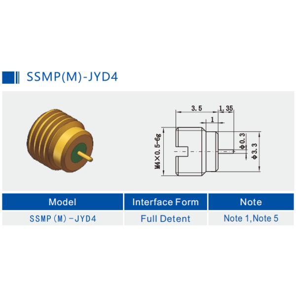 SMPM bulkhead connector dimensional diagram - front view