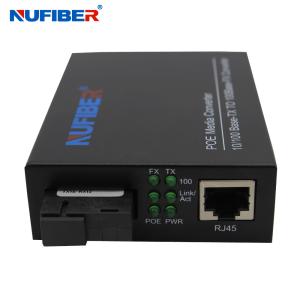 10/100/1000M Mini POE Media Converter SM SC 20km Optical Fiber To Copper With