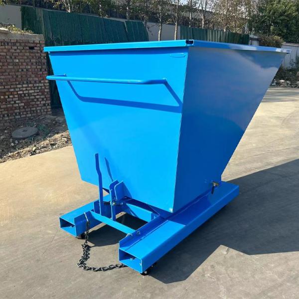Construction Steel Tipping Bins / Forklift Bin Tipper Forklift Dumpster