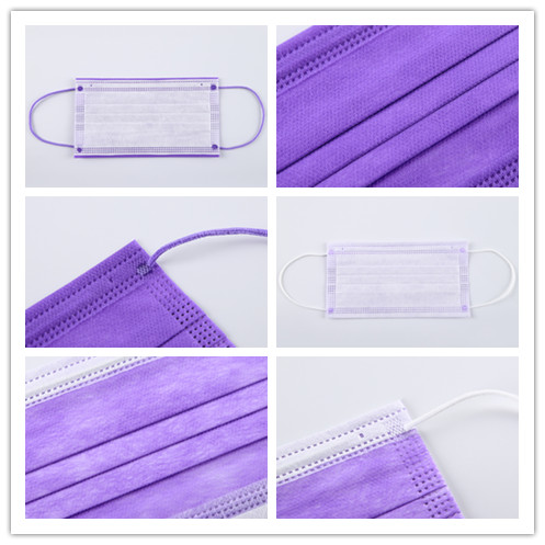 4ply Pure Color Disposable Medical Face Mask Non woven SBPP Fabric Disposable Face Mask