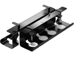 China Silver Desk No Drilling Cable Management Tray for Workstation Cable Duct Cord Holder on sale