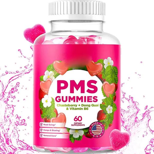 Custom label vitamin supplement vitamins vegan supplements PMS gummies for Women To Balance Hormone Mood Support