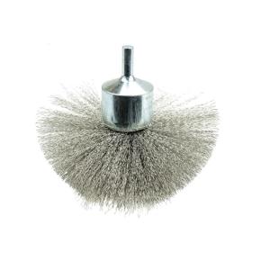 China 25mm OD Solid Shank Stainless Steel Circular Flared End Brush for Rust Paint Removal on sale