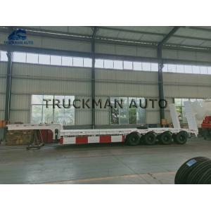 4 Axles Lowboy Semi Trailer Q345 High Tensile Steel 70-80 Tons Capacity