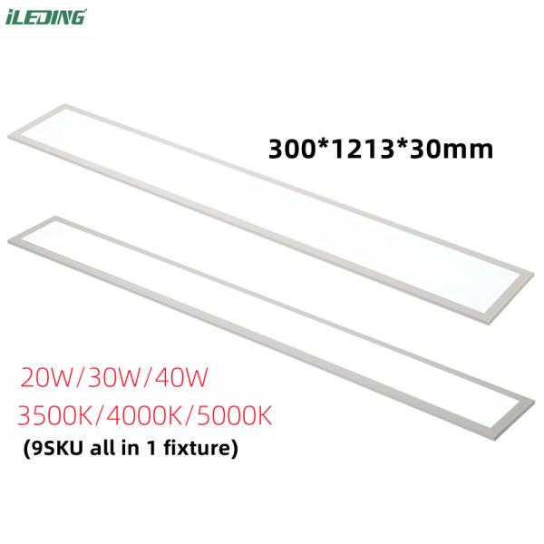 5- Square Slim LED Panel Light 1x4 Feet 40W 5000 Lumens 5000K Edge-lit Troffer Lighting