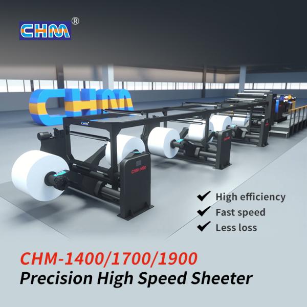 AC Servo-driven High Speed Paper Roll Sheeter with 22kw 27kw Power and 1400mm