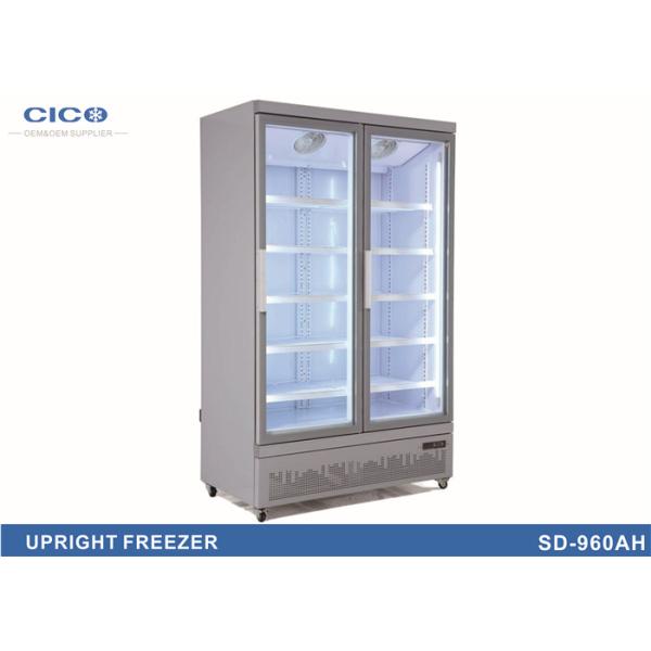 Freestanding Upright Display Refrigerator , Stainless Steel Refrigerator
