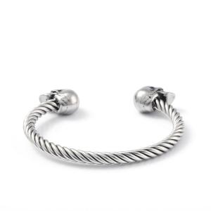 Mighty Opening Double Skull Stainless Steel Twisted Wire Men's Explosive