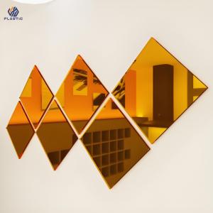 China 1.2g/cm3 Customizable Gold Acrylic Mirror Sheet For Wall Decorative on sale