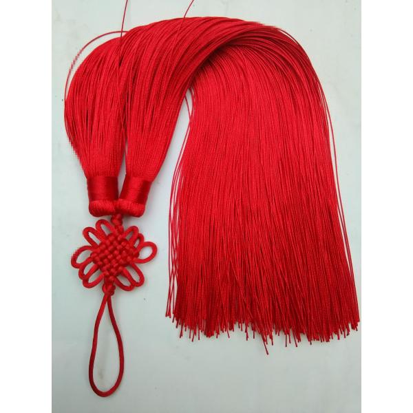 Quality Polyester long tassels with chinese knot for home and graduation cap decoration wholesale