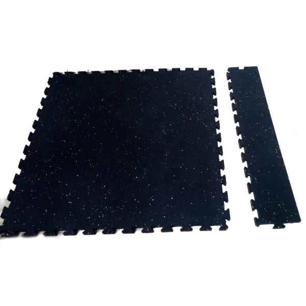 Quality Portable Interlocking Rubber Floor Tiles 1000X1000X15mm Interlocking Exercise Floor Tiles Black wholesale