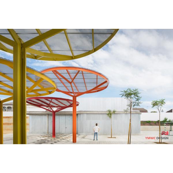 Stainless Steel Outdoor Sunshade Pavilion in Various Color Combinations for Landscaping