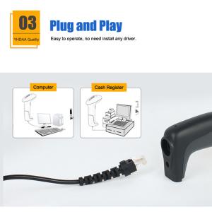 USB Handheld QR Code Scanner CMOS 2D Wired Barcode Scanner YHD-6200D