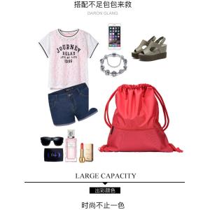 Polyester Digital Printing Waterproof String Backpack With Pocket Outside