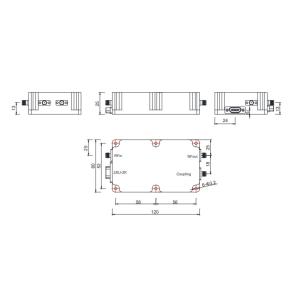 Psat 40dBm 1-2 GHz RF Power Amplifier for military communication systems