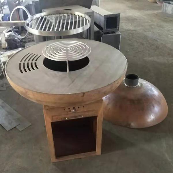 Quality Modern Charcoal Rusty Finish Corten Steel Fire Pit For Outdoor Kitchen BBQ Cooking wholesale