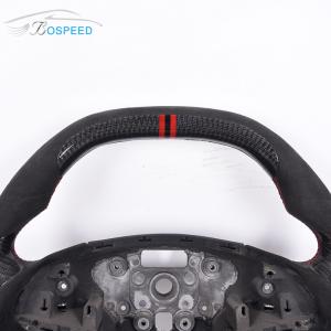 2022 Special Custom Real Cadillac Steering Wheel Alcantara Red Stripe With