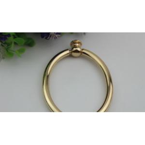 Unique fashion handbag hardware light gold metal circle handle for tote bag