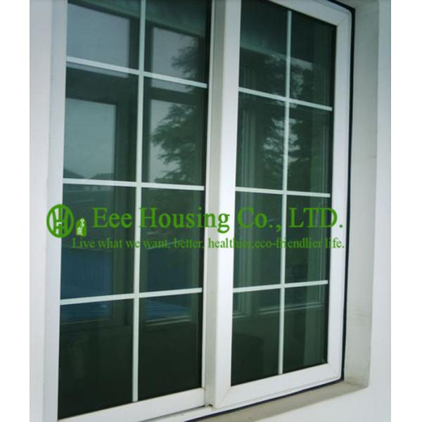 Grilled UPVC Sliding Window For Residential Home,White Color Profile Vinyl
