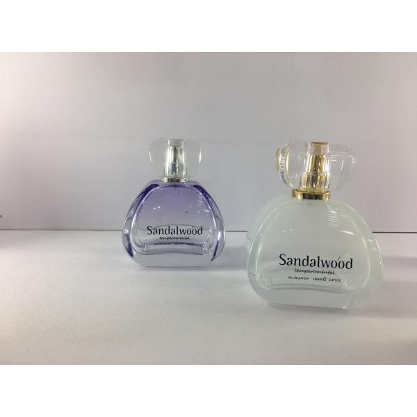 Unique Shape 110ml Luxury Perfume Bottles Transparent Color Surlyn Cap