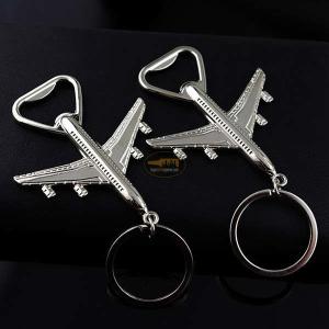 Cool Innovative Zinc Alloy 3D Air Plane Shape Wedding Favor Key Ring Bottle
