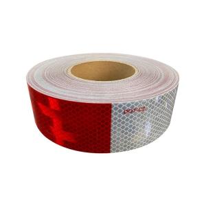 China Self Adhesive DOT-C2 Red And White Prismatic Retro Reflective Reflector Tape Stickers For Vehicle Trailer Truck on sale