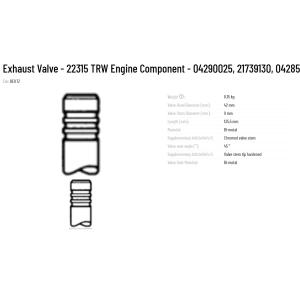 TRW Exhaust Valve 22315 04290025 21739130 04285957 for deutz