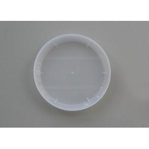 White convex shape plastic PE caps with spoon inserted for porridge tin can