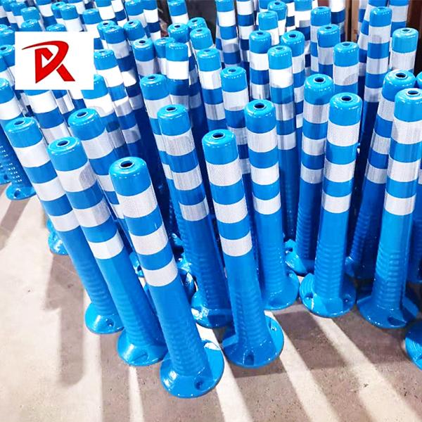 750mm PU Spring Post Orange Warning Post Traffic Bollard Reflective Delineator